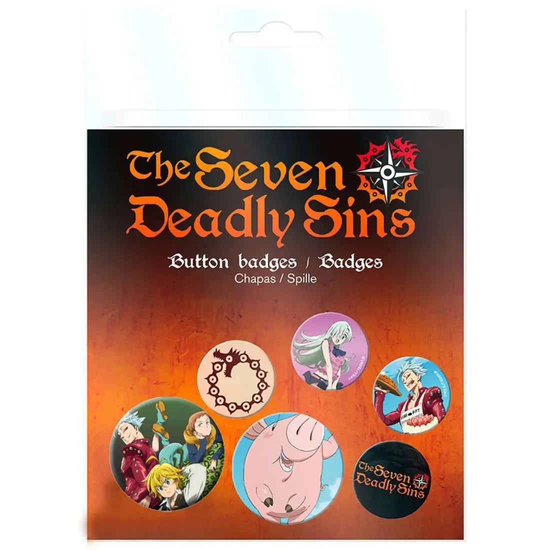 Набор значков The Seven Deadly Sins Badge Pack Mix X4 BP0823