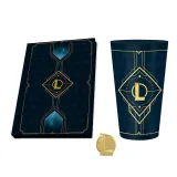 Набор подарочный League Of Legends Hextech logo Бокал 400ml + значок + Записная книжка ABYPCK215