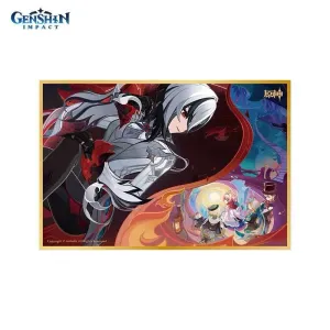 Доска Шикиши Genshin Impact Two Worlds Aflame, the Crimson Night Fades Арлекино, Лини, Линетт и Фрем