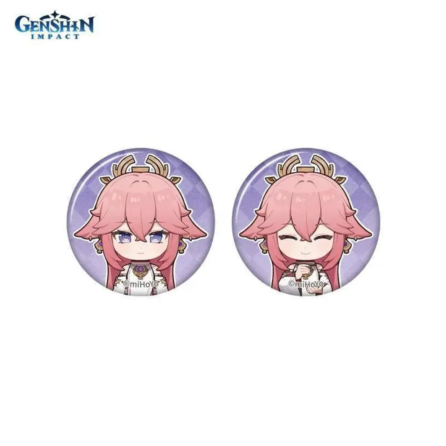 Значки Genshin Impact Яэ Мико Yae Miko Memory of Meeting 2шт 6942421112471