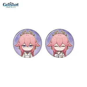 Значки Genshin Impact Яэ Мико Yae Miko Memory of Meeting 2шт 6942421112471
