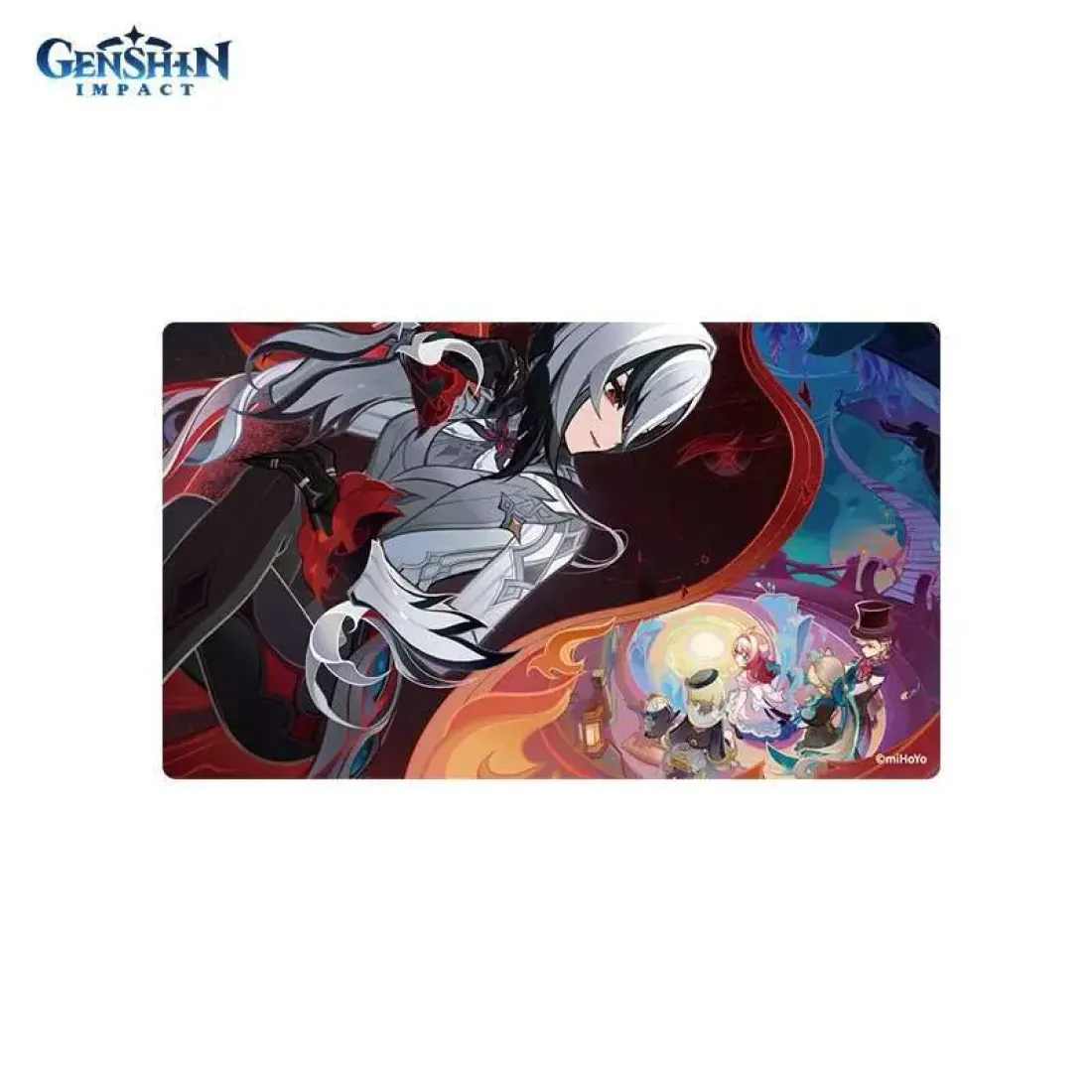 Коллекционная карточка Genshin Impact Two Worlds Aflame, the Crimson Night Fades Арлекино, Лини, Лин