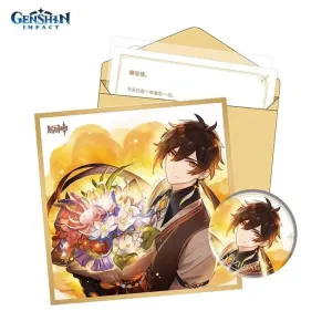 Набор Значок, Сикиси, Конверт, Письмо, Наклейка Day of Destiny Series Zhongli 6975213686751