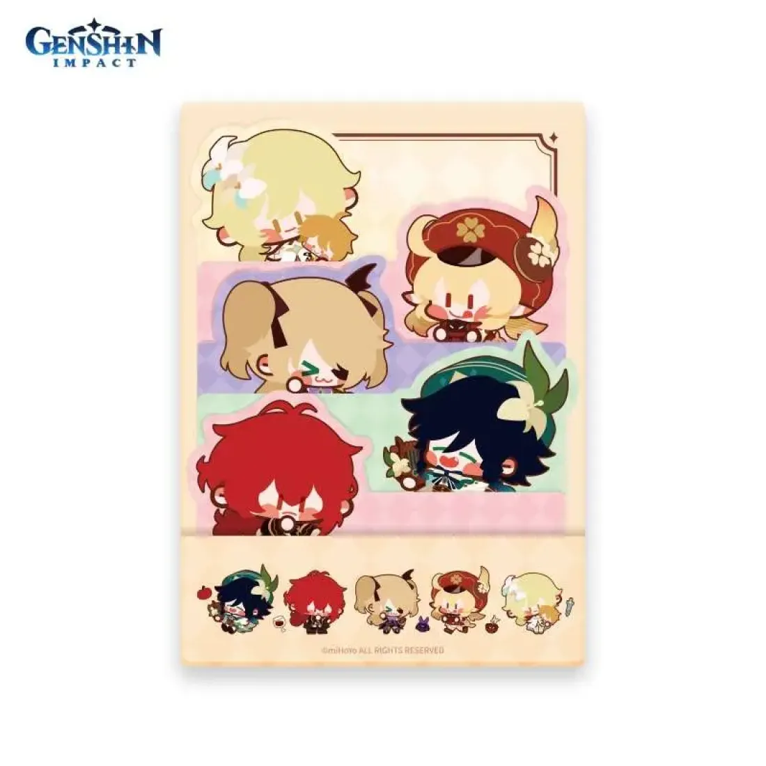 Стикеры для заметок  Set A（Diluc, Venti, Fischl, Klee, Lumine) 6972957485855