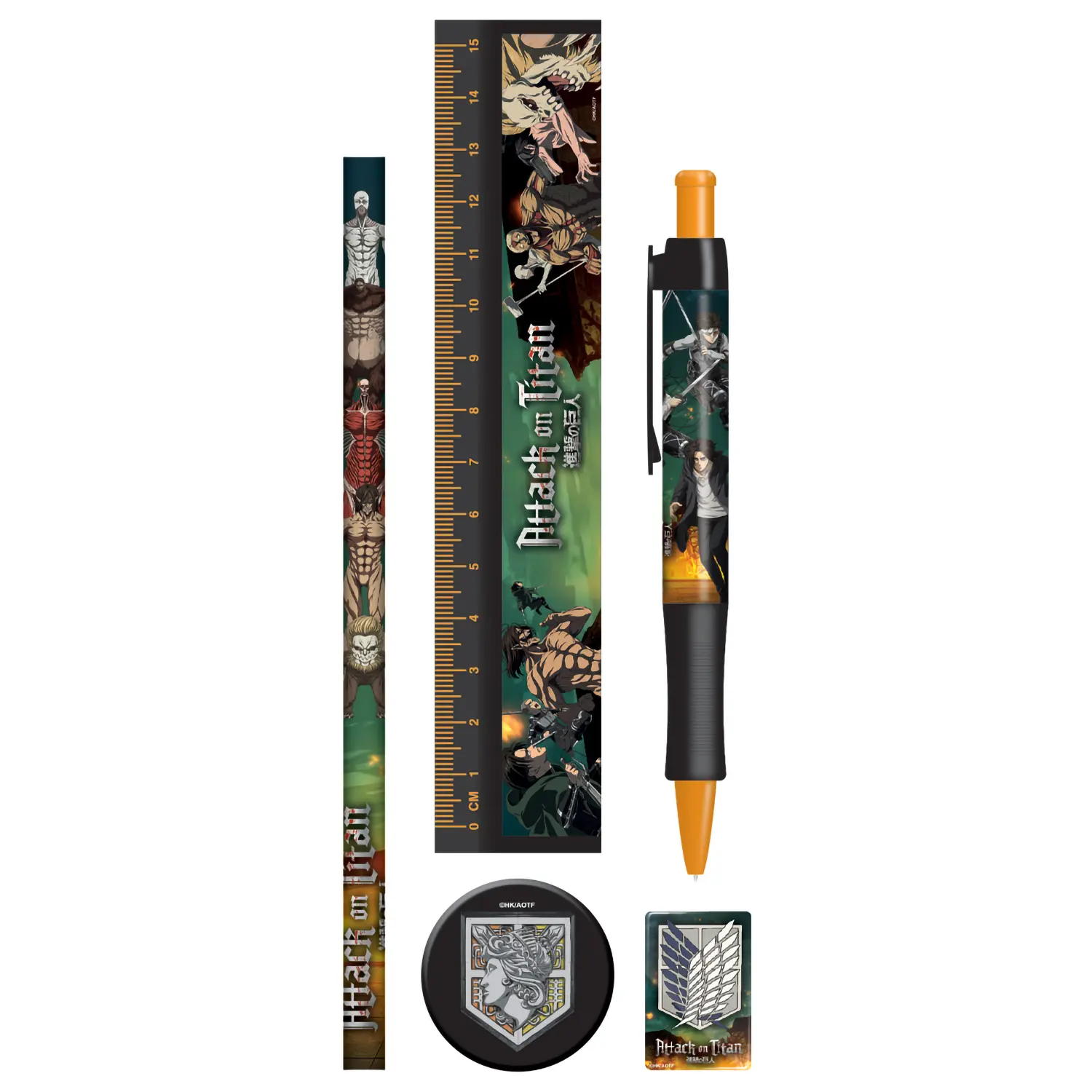 Канцелярский набор Атака Титанов (ручка, карандаш, ластик, линейка, точилка) SR74230