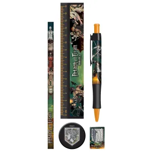 Канцелярский набор Атака Титанов (ручка, карандаш, ластик, линейка, точилка) SR74230