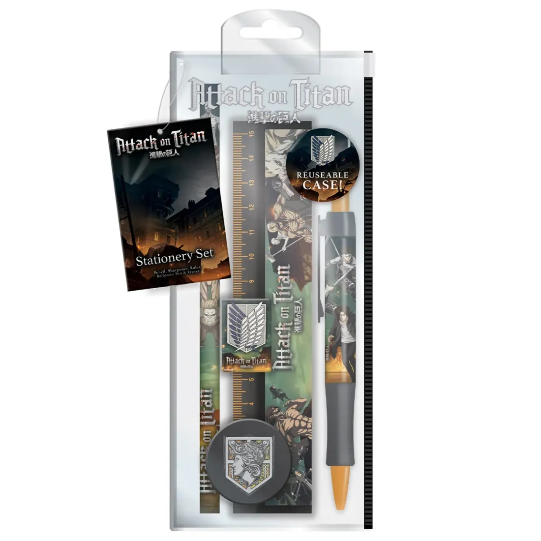 Канцелярский набор Атака Титанов (ручка, карандаш, ластик, линейка, точилка) SR74230