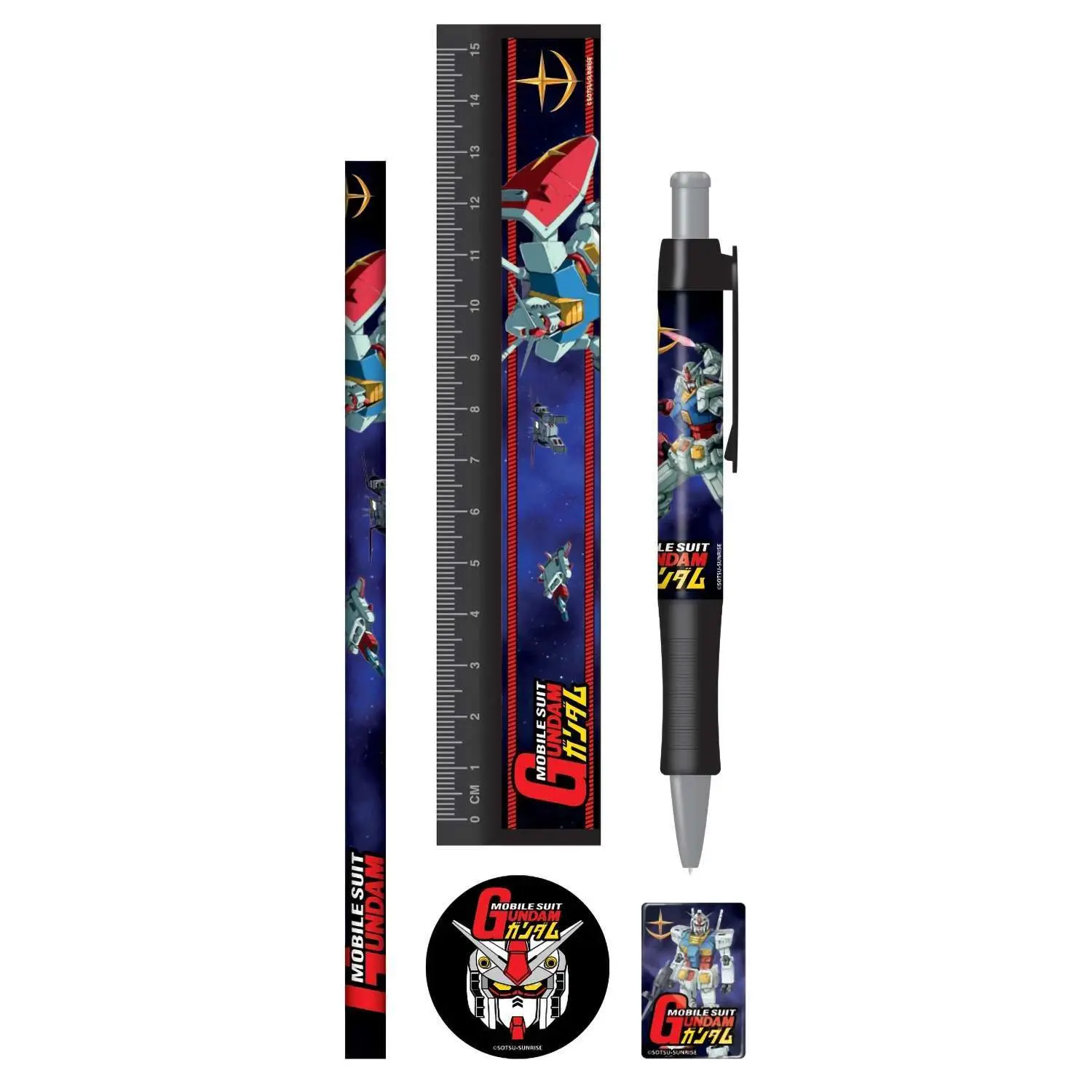 Канцелярский набор Гандам Space Scouting (ручка, карандаш, линейка, точилка, ластик) SR74461