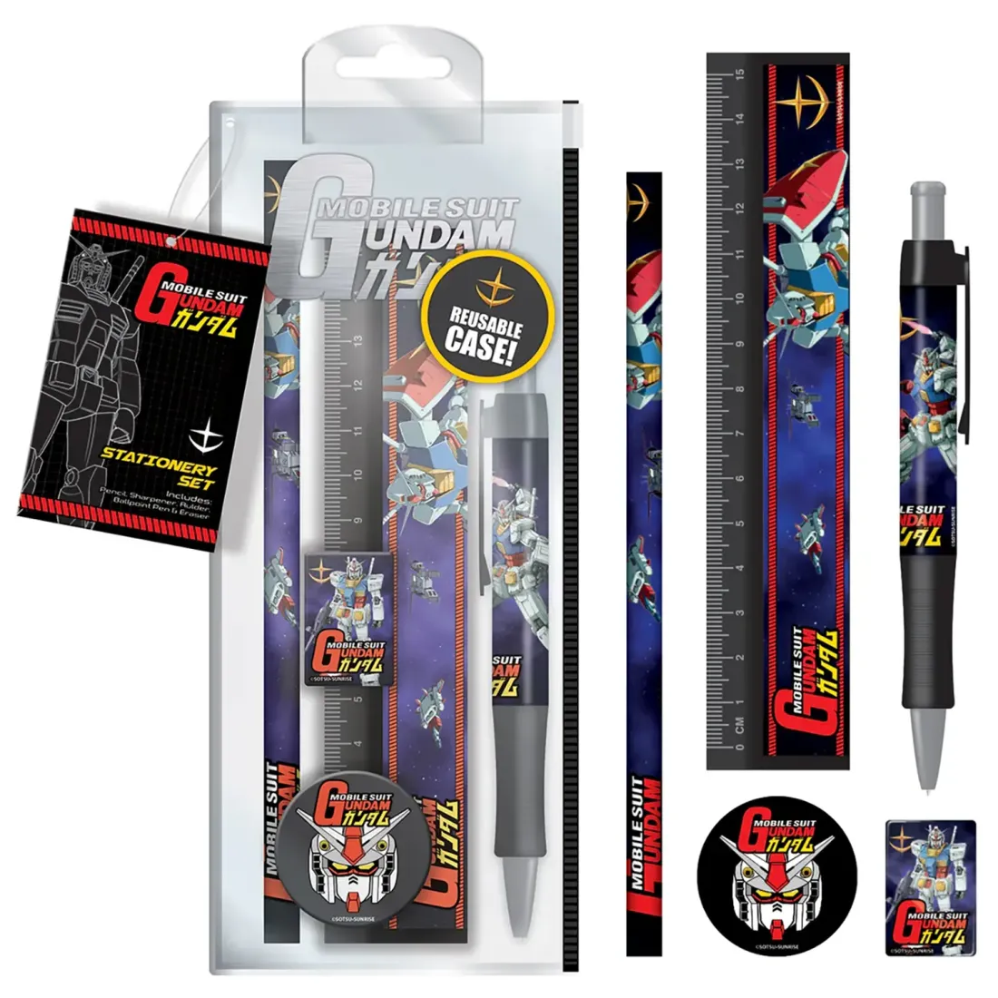 Канцелярский набор Гандам Space Scouting (ручка, карандаш, линейка, точилка, ластик) SR74461