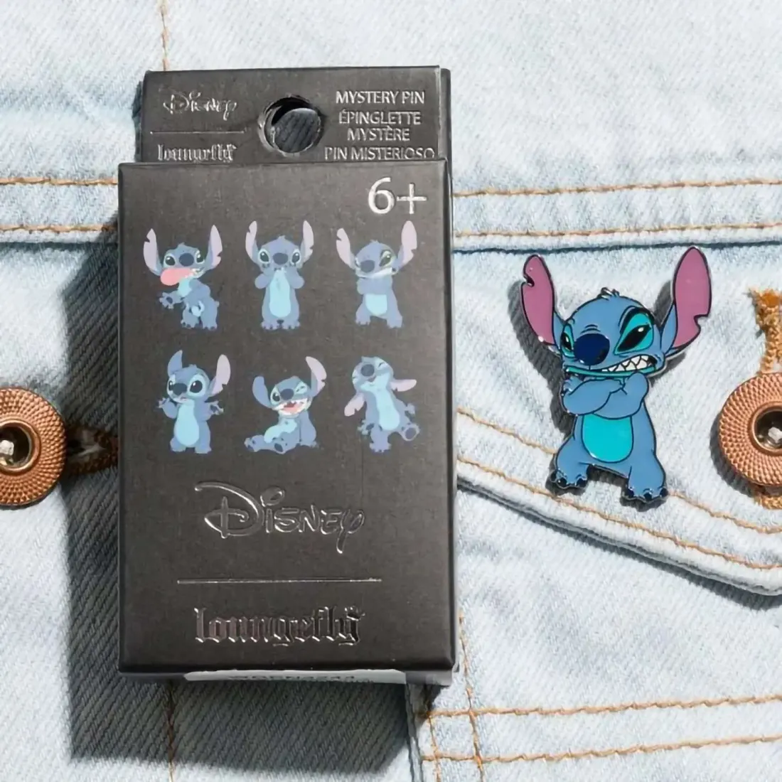 Значок в ассортименте Loungefly Blind Box Pin Disney Stitch Funny Faces WDPN3244