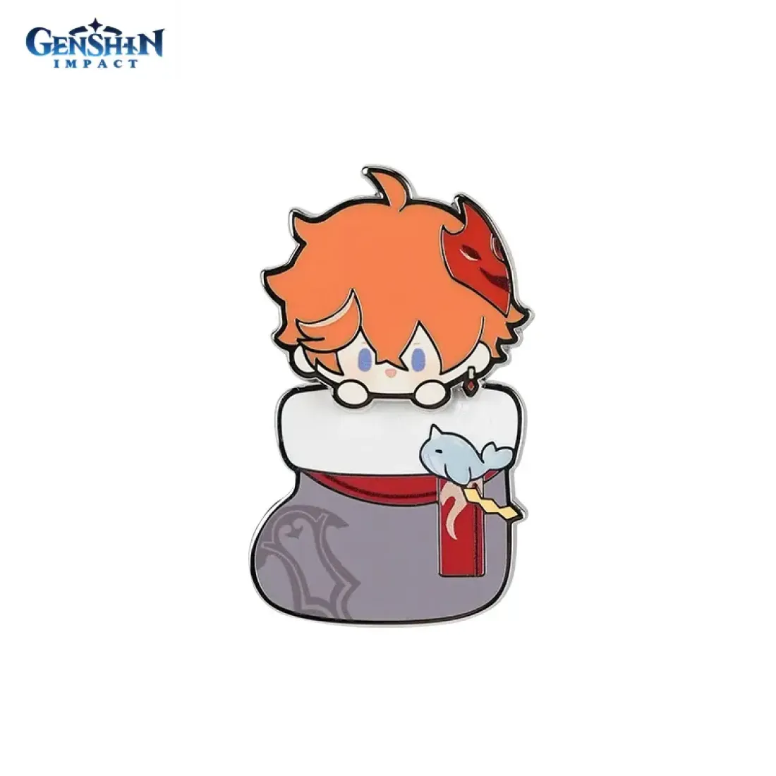 Значок металлический Genshin Impact Тарталья Tartaglia Childe Cozy Winter Gathering 49354