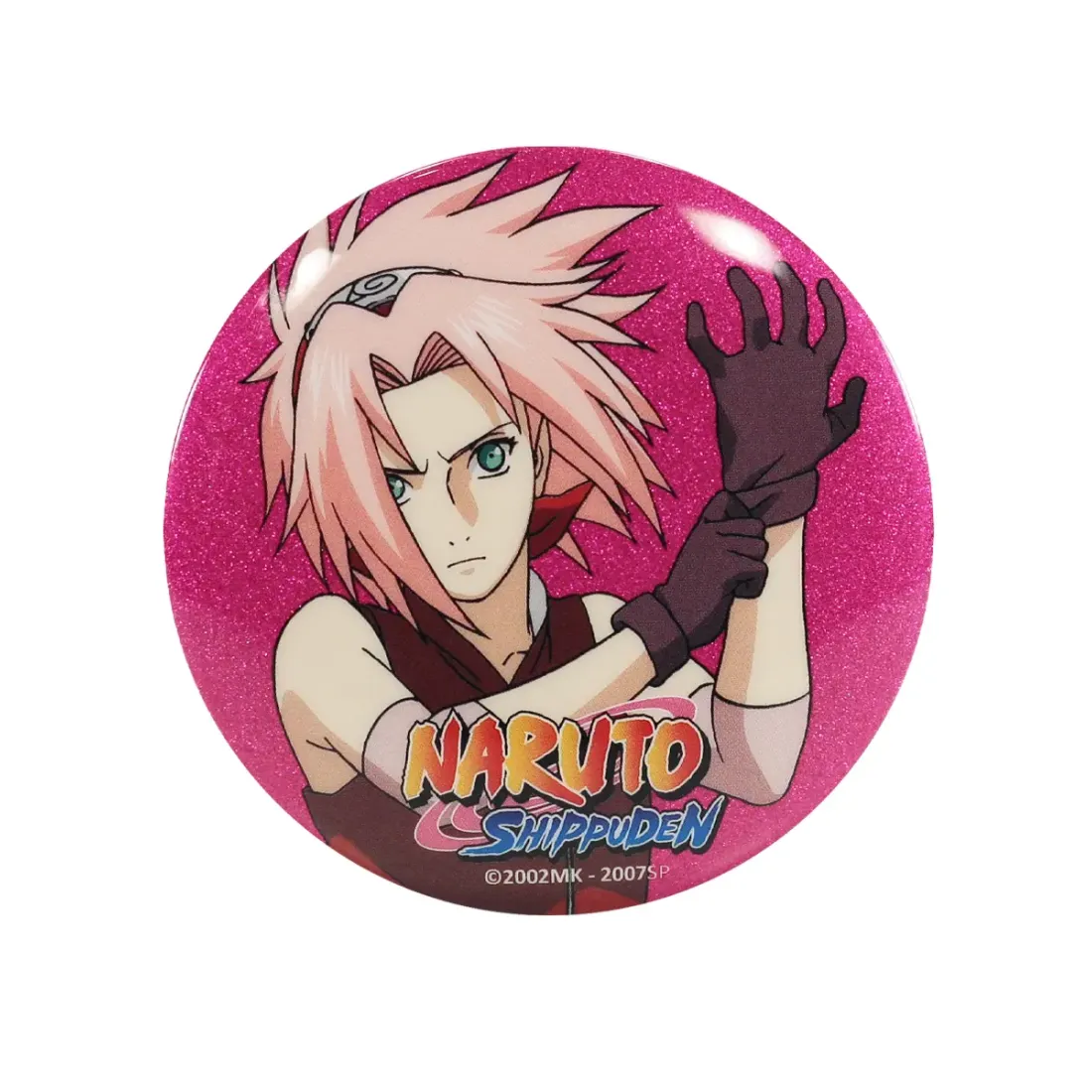 Значок Наруто Сакура блестящий розовый