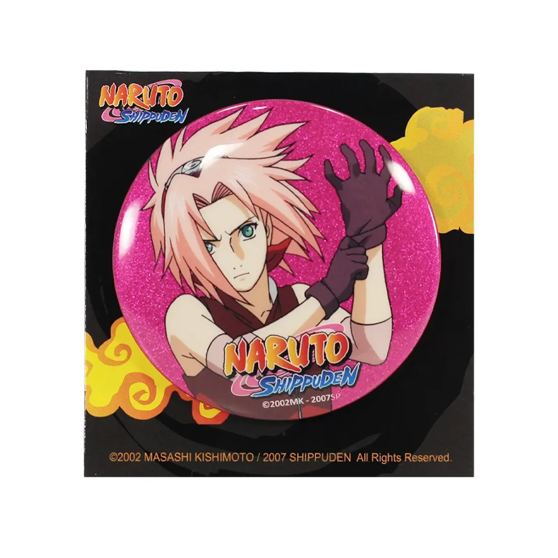 Значок Наруто Сакура блестящий розовый