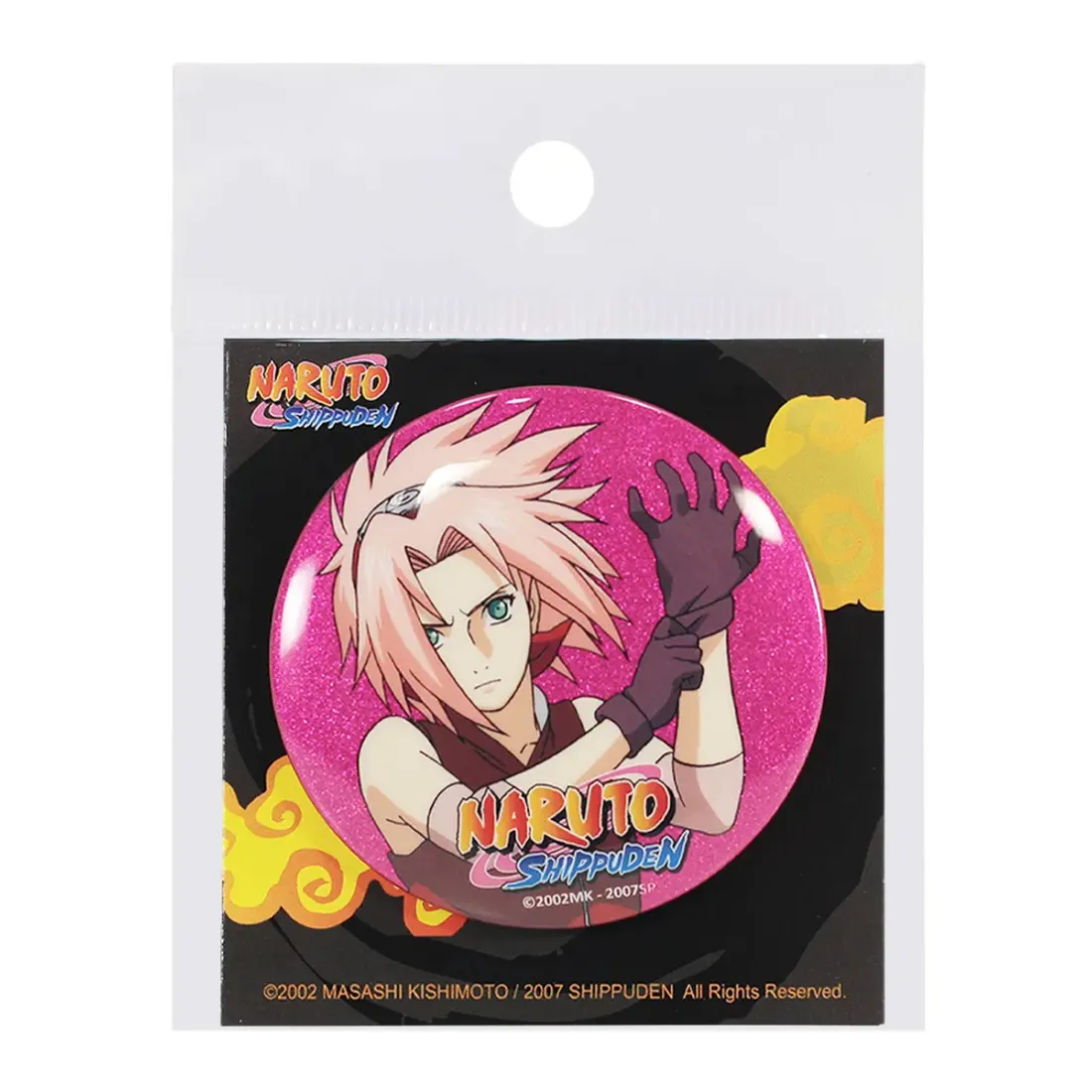 Значок Наруто Сакура блестящий розовый