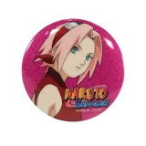 Значок Наруто Сакура портрет блестящий розовый