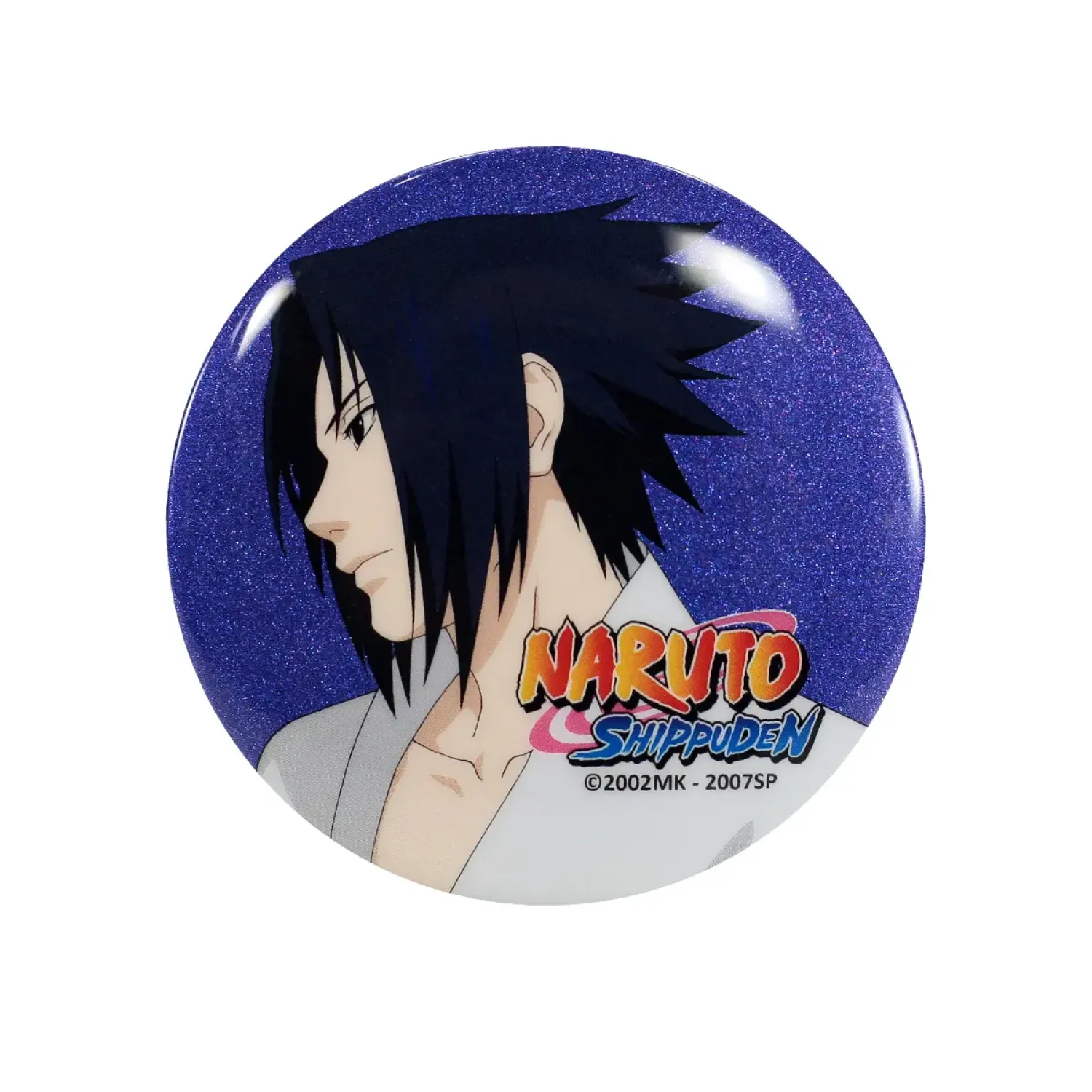 Значок Наруто Саске портрет блестящий синий