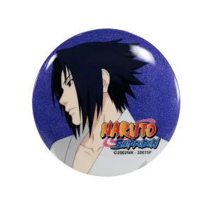 Значок Наруто Саске портрет блестящий синий