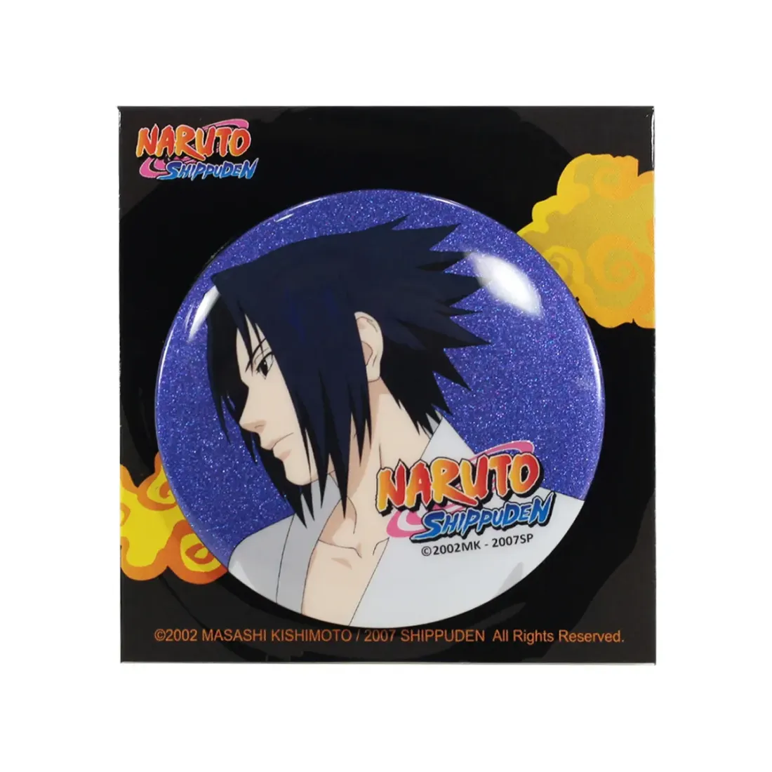 Значок Наруто Саске портрет блестящий синий