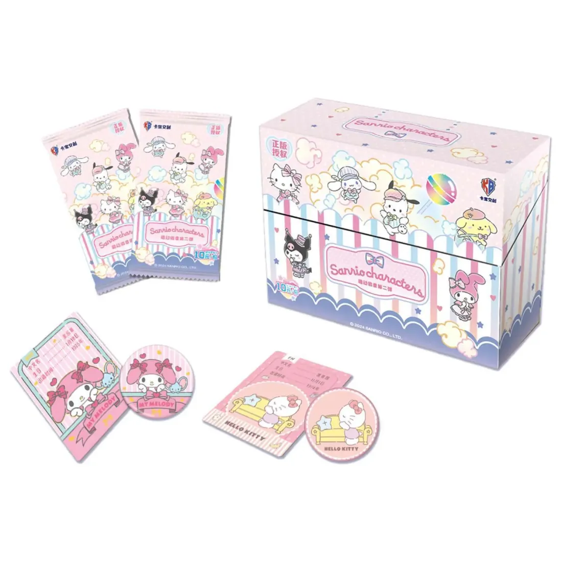 Коллекционный аниме значок и карточка Sanrio Hello Kitty & Friends 10 блистеров 6975410631257