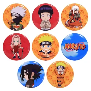 Набор значков Наруто V2 8 шт