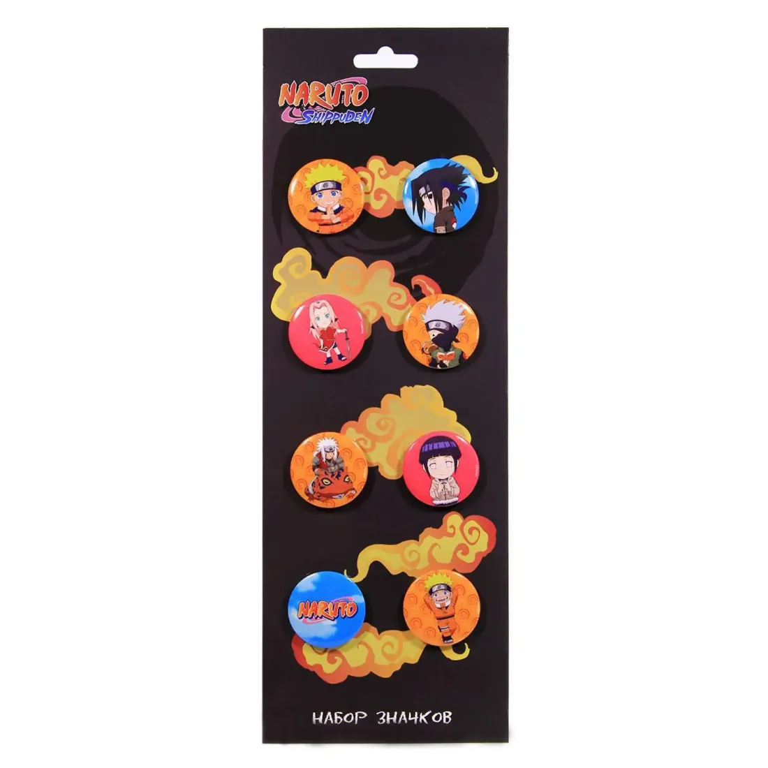 Набор значков Наруто V2 8 шт