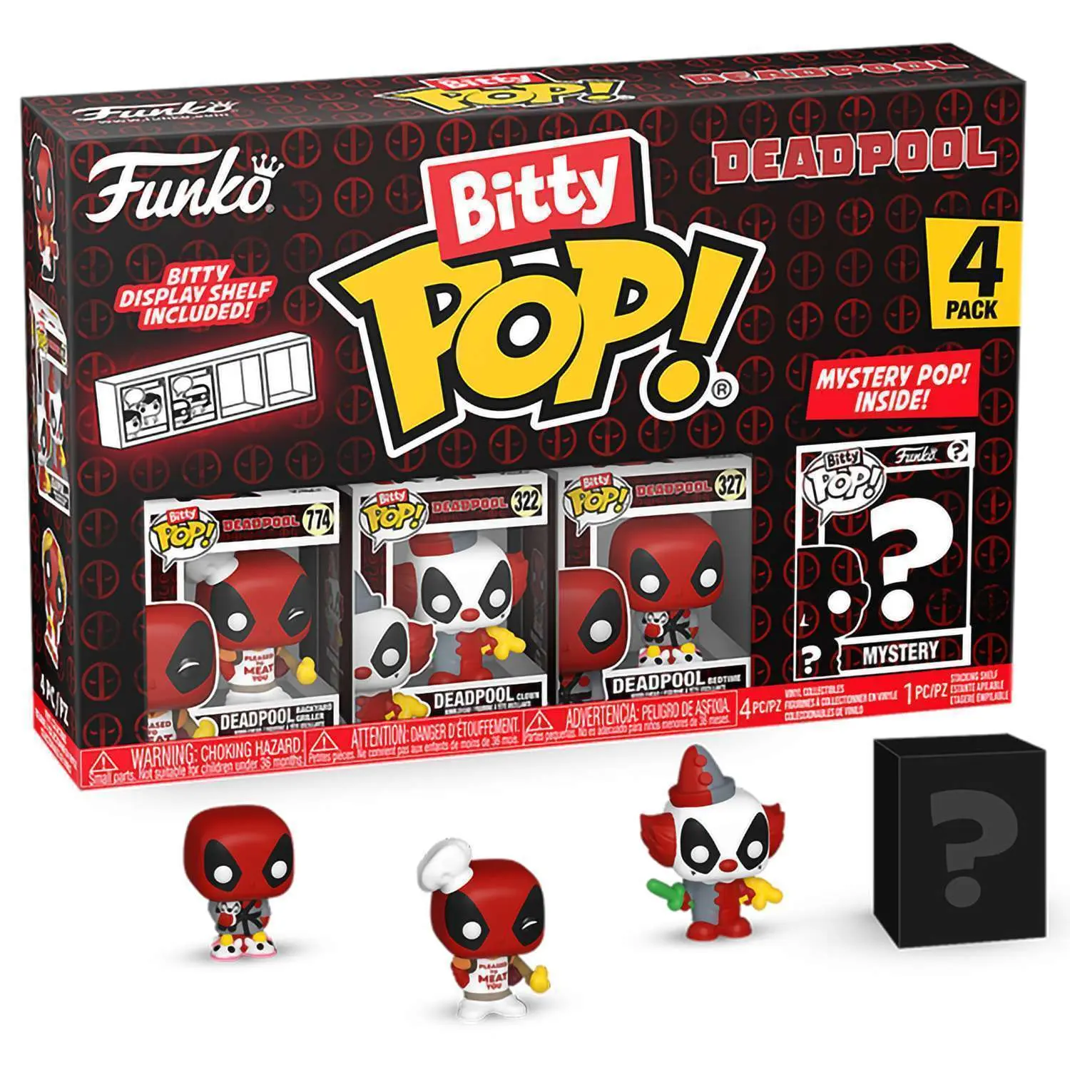 Фигурка Funko Bitty POP! Deadpool Backyard Griller+Clown+Bedtime+Mystery (1 of 4) 4PK 84959