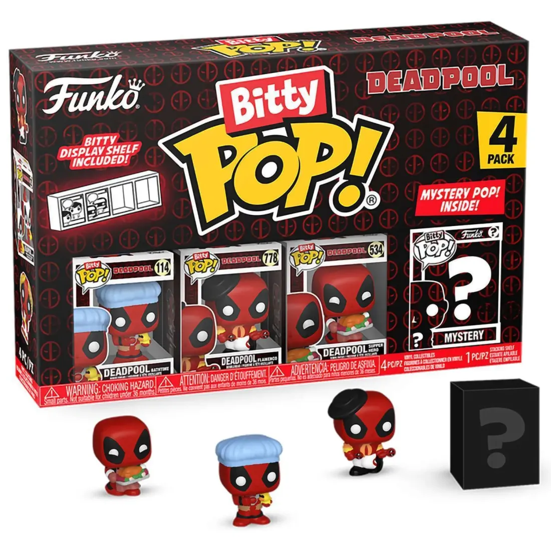 Фигурка Funko Bitty POP! Deadpool Bathtime+Flamenco+Supper Hero+Mystery (1 of 4) 4PK 84960