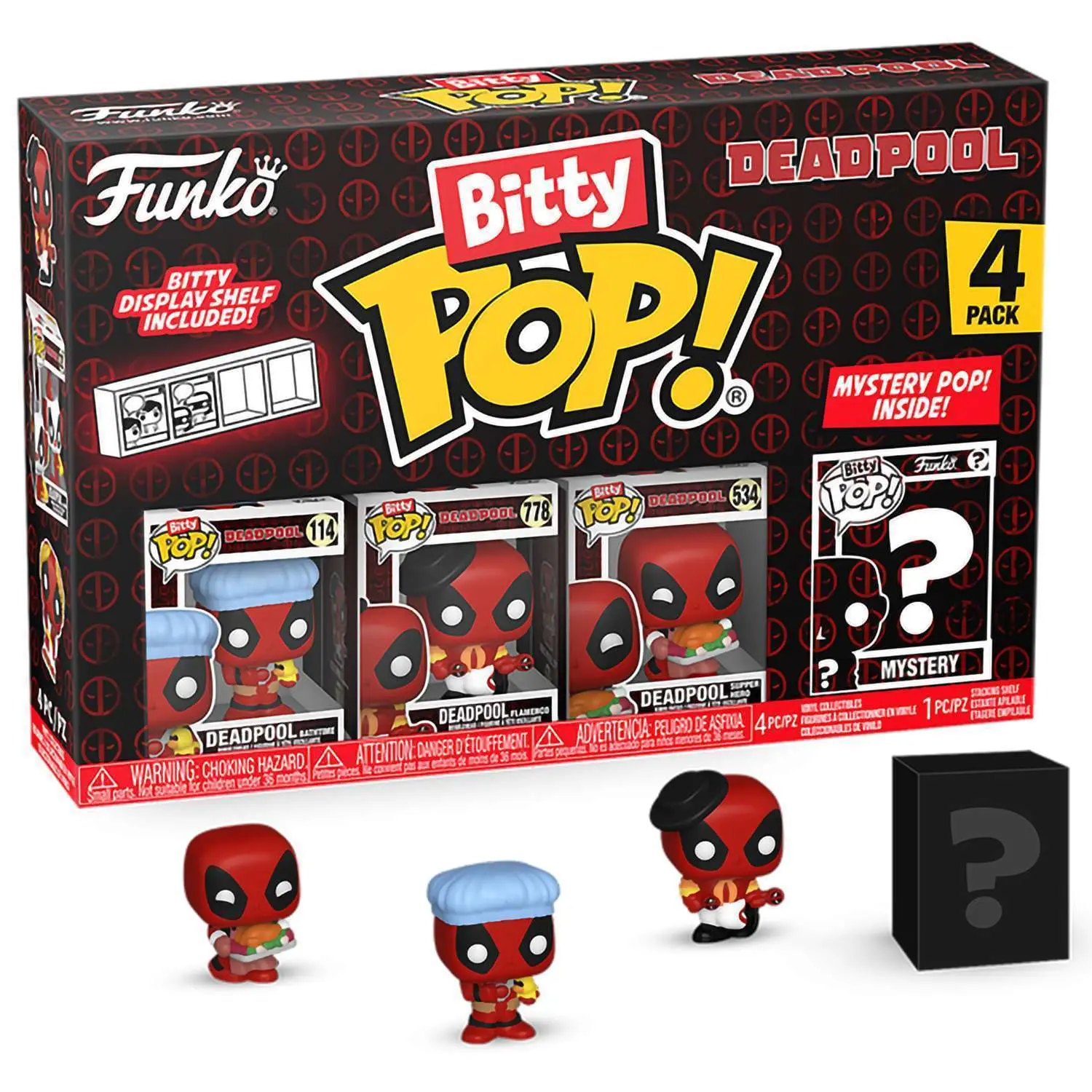 Фигурка Funko Bitty POP! Deadpool Bathtime+Flamenco+Supper Hero+Mystery (1 of 4) 4PK 84960