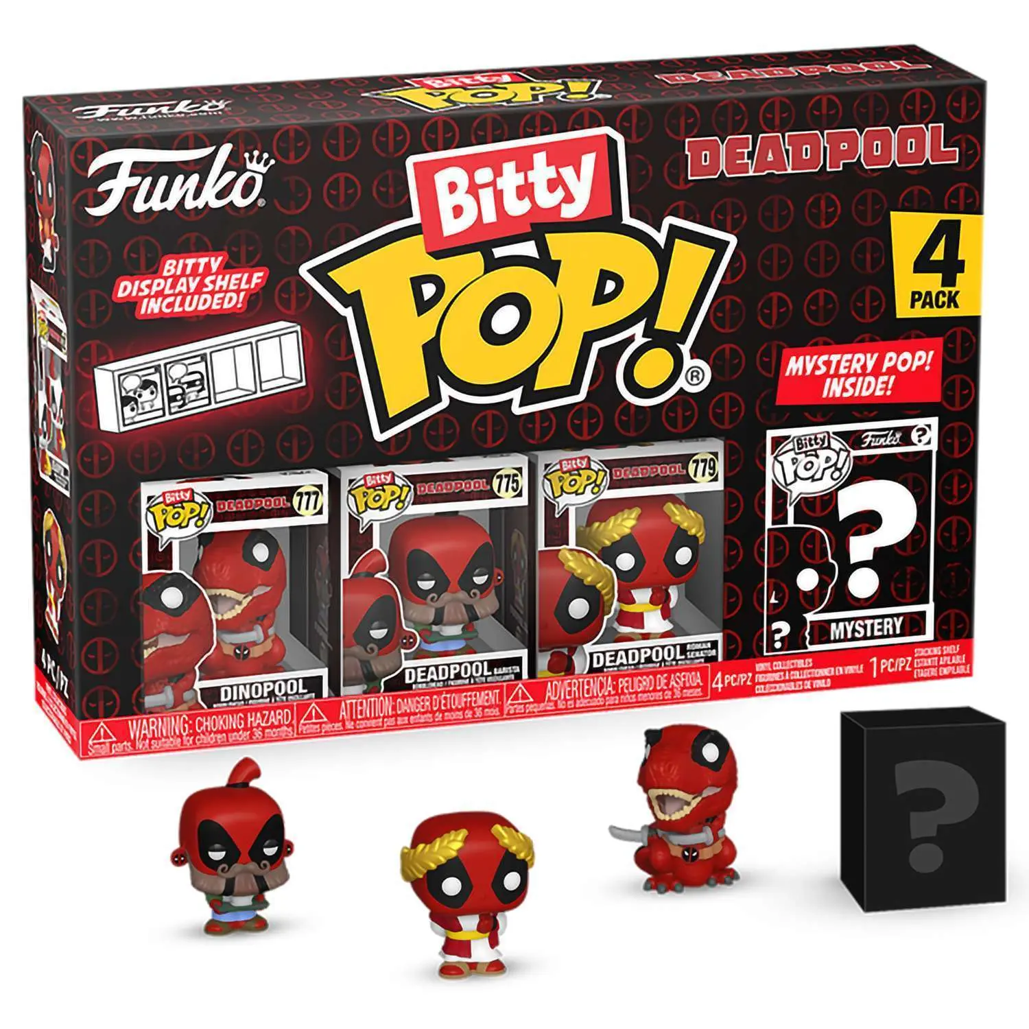 Фигурка Funko Bitty POP! Deadpool Dinopool+Barista+Roman Senator+Mystery (1 of 4) 4PK 84961