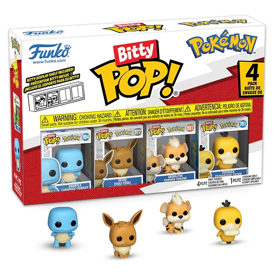 Фигурка Funko Bitty POP! Pokemon Squirtle+Eevee+Growlithe+Psyduck 4PK 81135