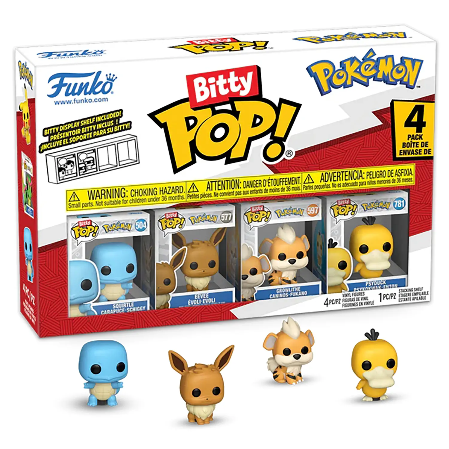 Фигурка Funko Bitty POP! Pokemon Squirtle+Eevee+Growlithe+Psyduck 4PK 81135