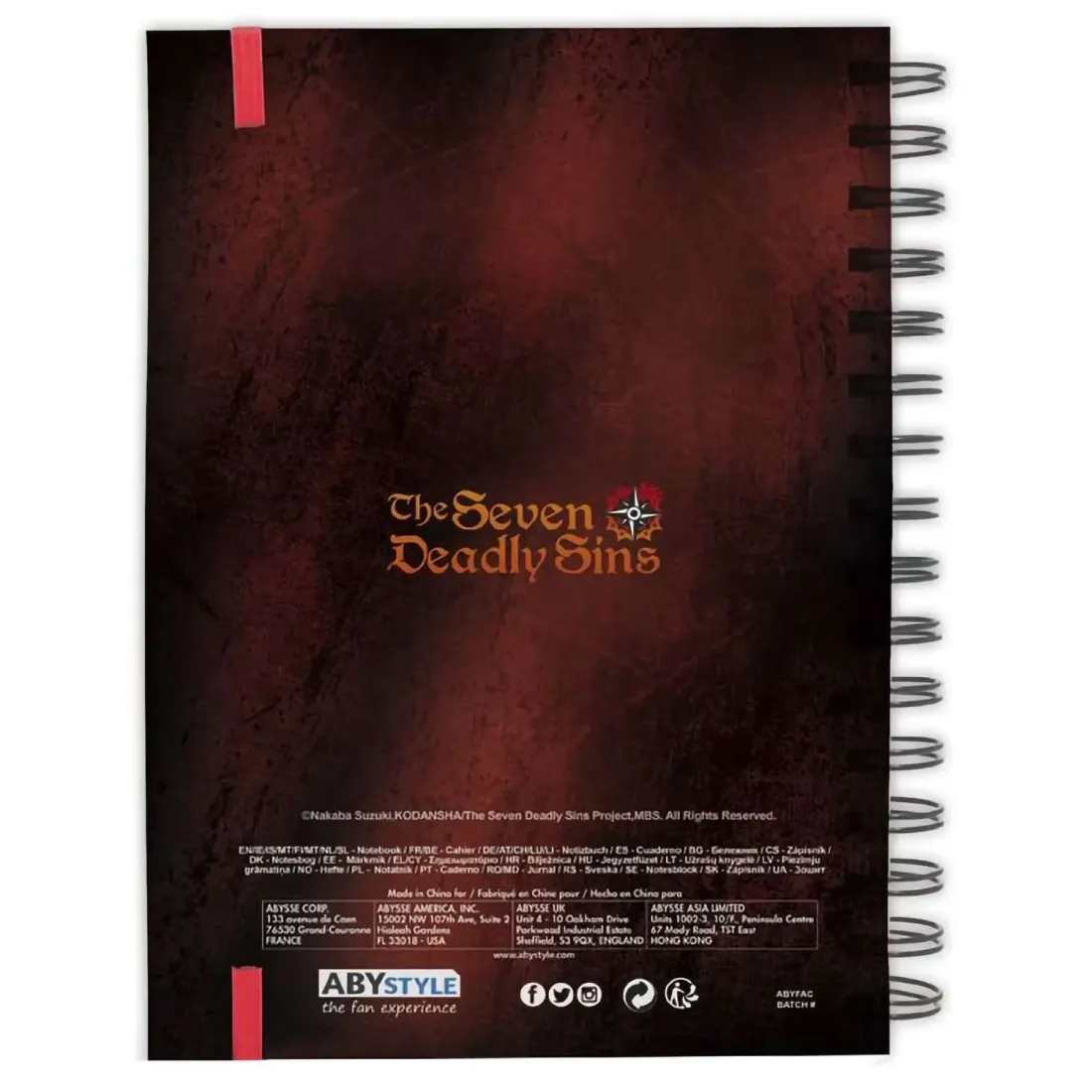 Записная книжка The Seven Deadly Sins Notebook Spirale Meliodas and the Sins X4 ABYNOT120