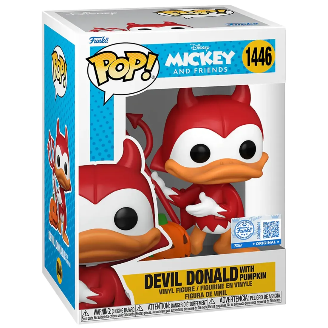 Фигурка Funko POP! Disney Mickey and Friends Devil Donald w/Pumpkin w/(BLKLT)Chase (Exc) (1446)77398