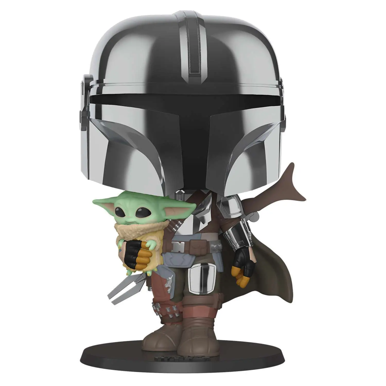 Фигурка Funko POP! Bobble Star Wars Mandalorian Mandalorian with Child Chrome 10" (380) 49931